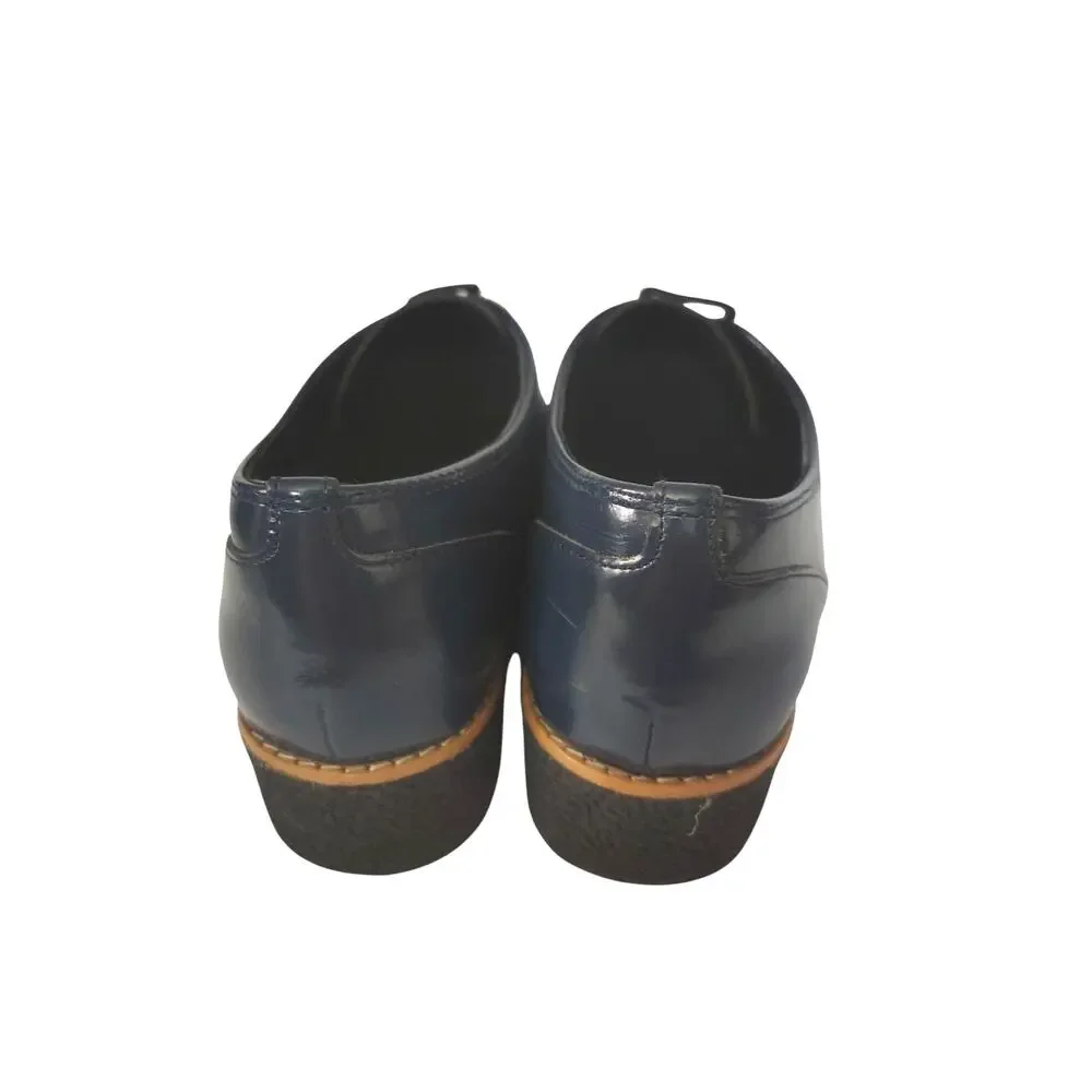 Rebecca Minkoff Patent Leather Loafer Blue Womens Size 8.5